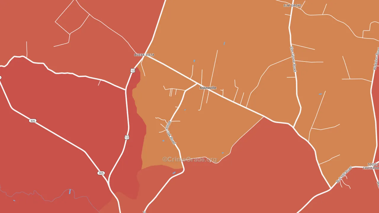 Askewville, NC Map of Murder Rates
