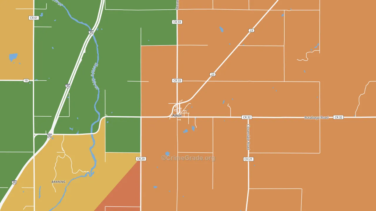 Askov, MN Map of Murder Rates