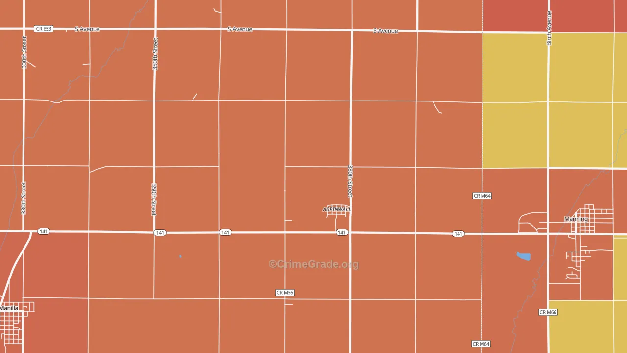 Aspinwall, IA Map of Murder Rates