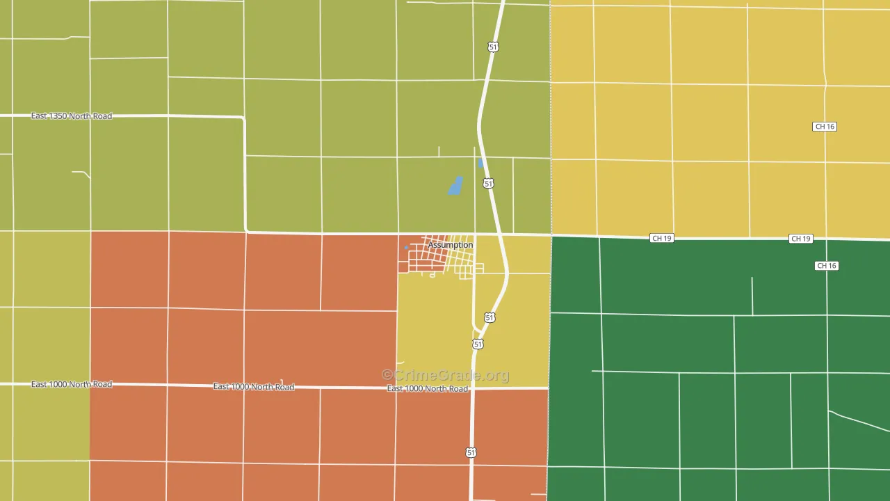 Assumption, IL Map of Murder Rates