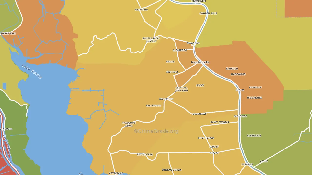 Assumption Parish, LA Map of Murder Rates
