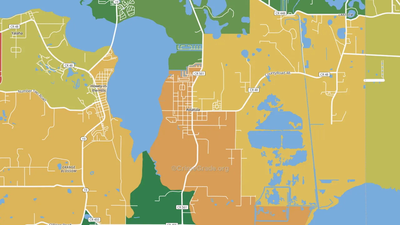 Astatula, FL Map of Murder Rates