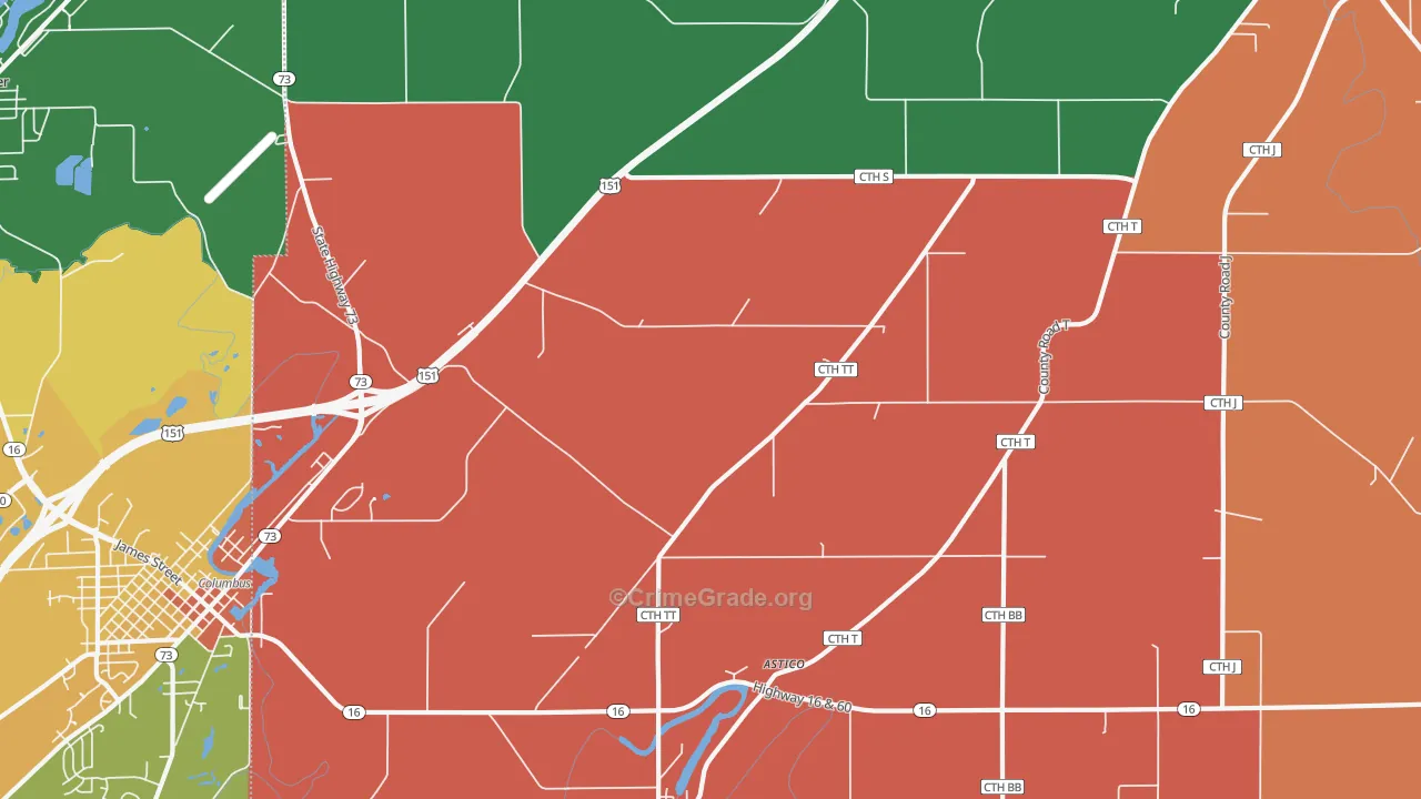 Astico, WI Map of Murder Rates