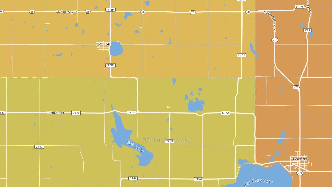 Astoria, SD Map of Murder Rates