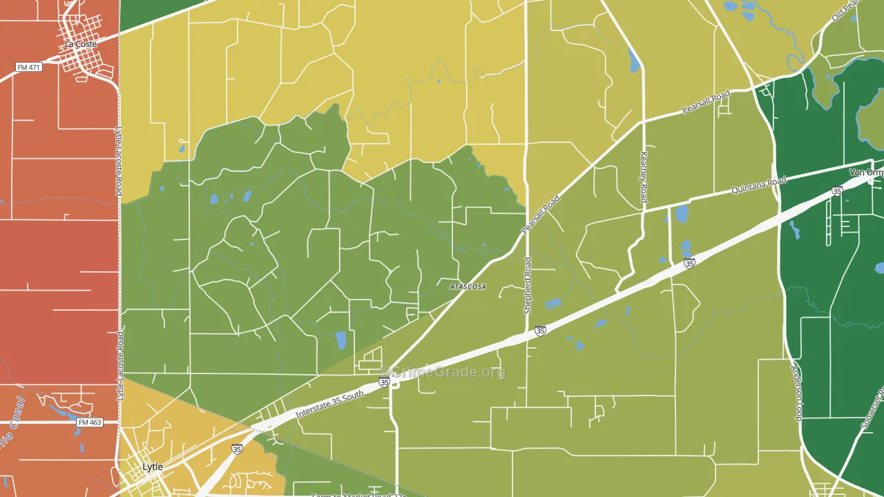 Atascosa, TX Map of Murder Rates