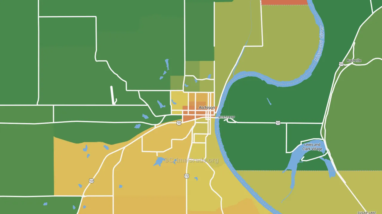 Atchison, KS Map of Murder Rates