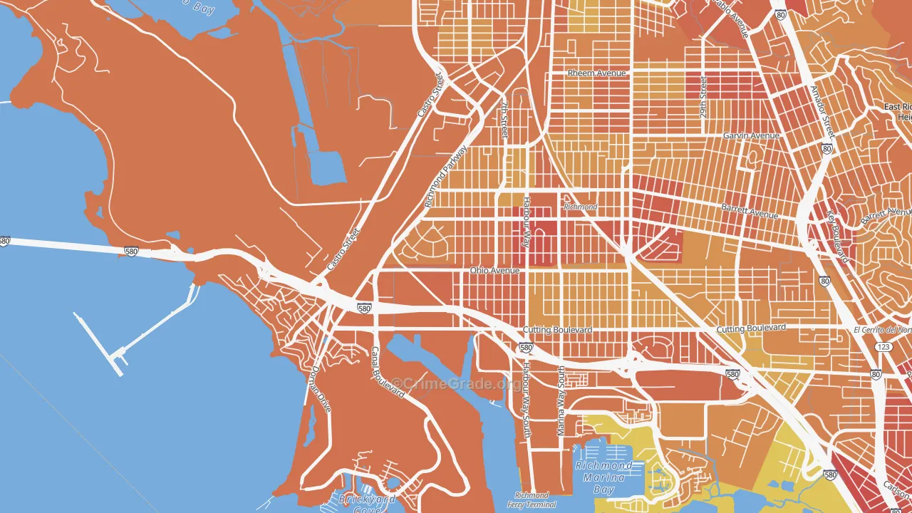 Atchison Woods, Richmond, CA Map of Murder Rates