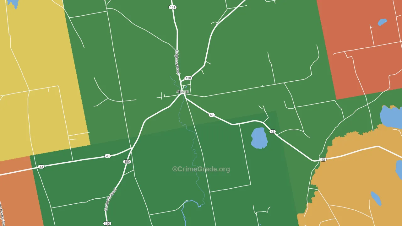 Athens, ME Map of Murder Rates