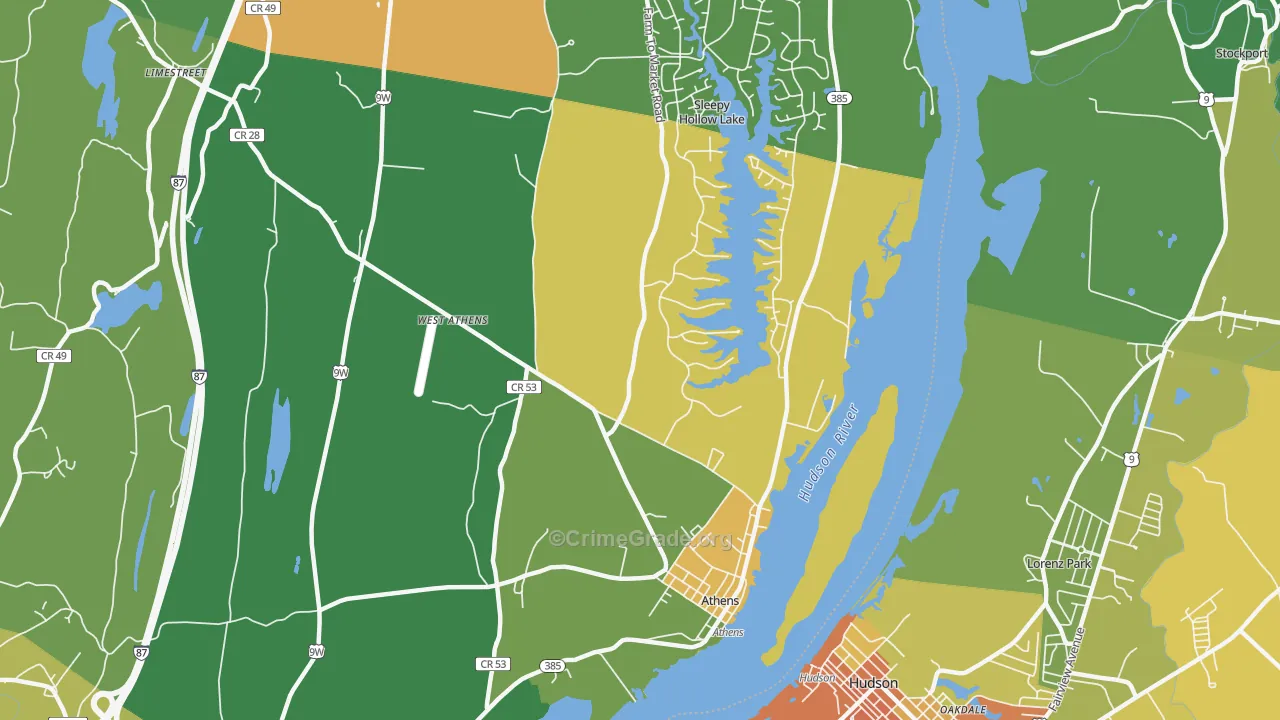 Athens, NY Map of Murder Rates