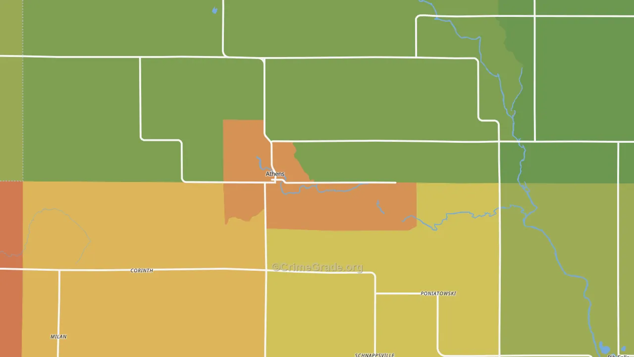 Athens, WI Map of Murder Rates