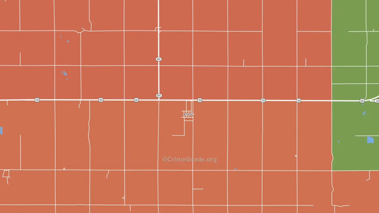 Athol, KS Map of Murder Rates