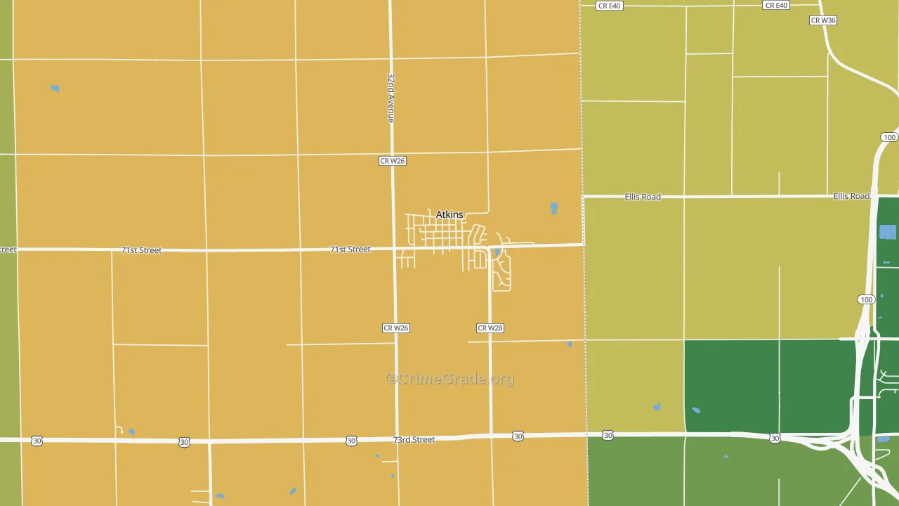 Atkins, IA Map of Murder Rates