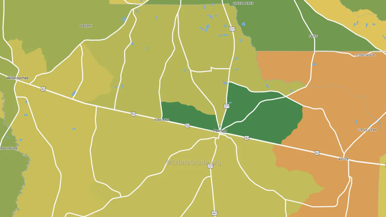 Atkinson County, GA Map of Murder Rates
