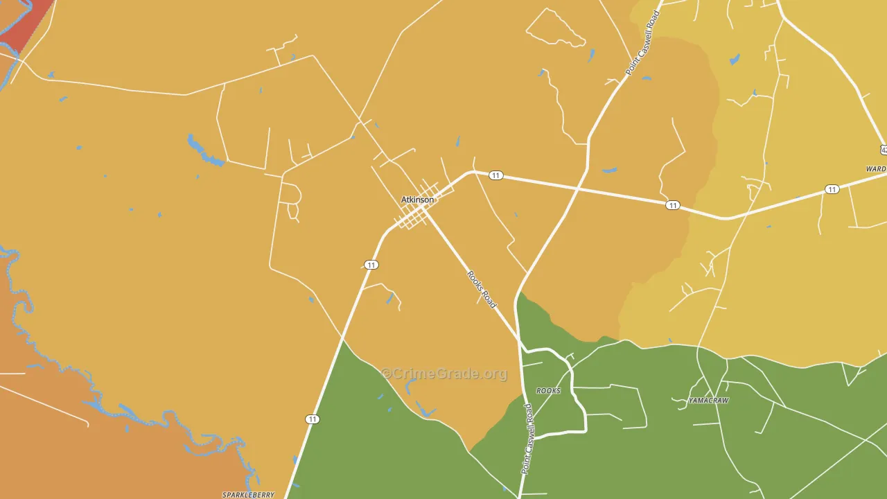 Atkinson, NC Map of Murder Rates