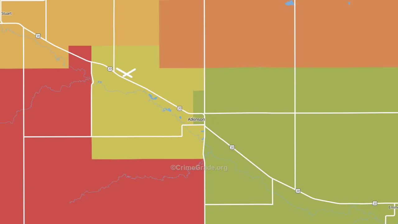 Atkinson, NE Map of Murder Rates