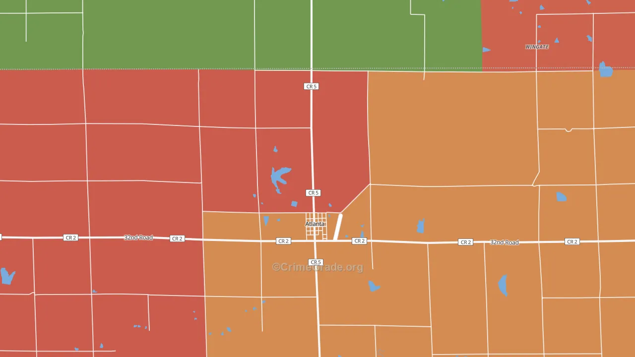 Atlanta, KS Map of Murder Rates