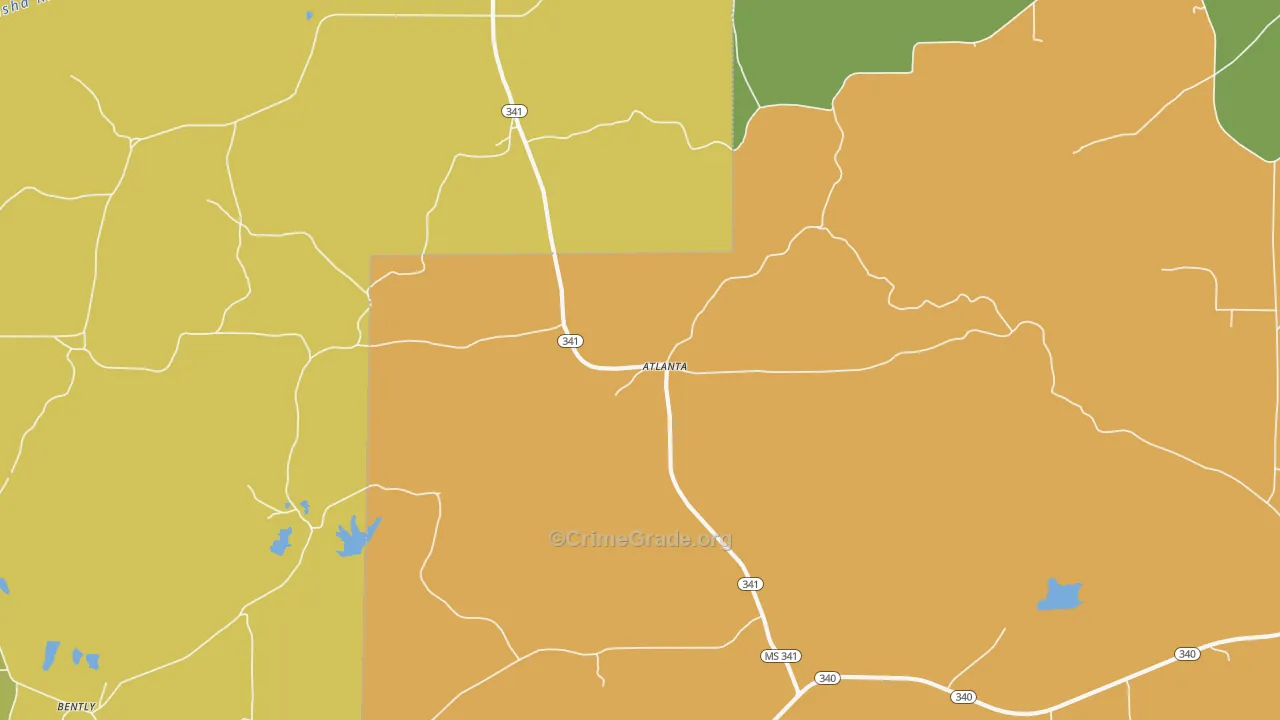 Atlanta, MS Map of Murder Rates