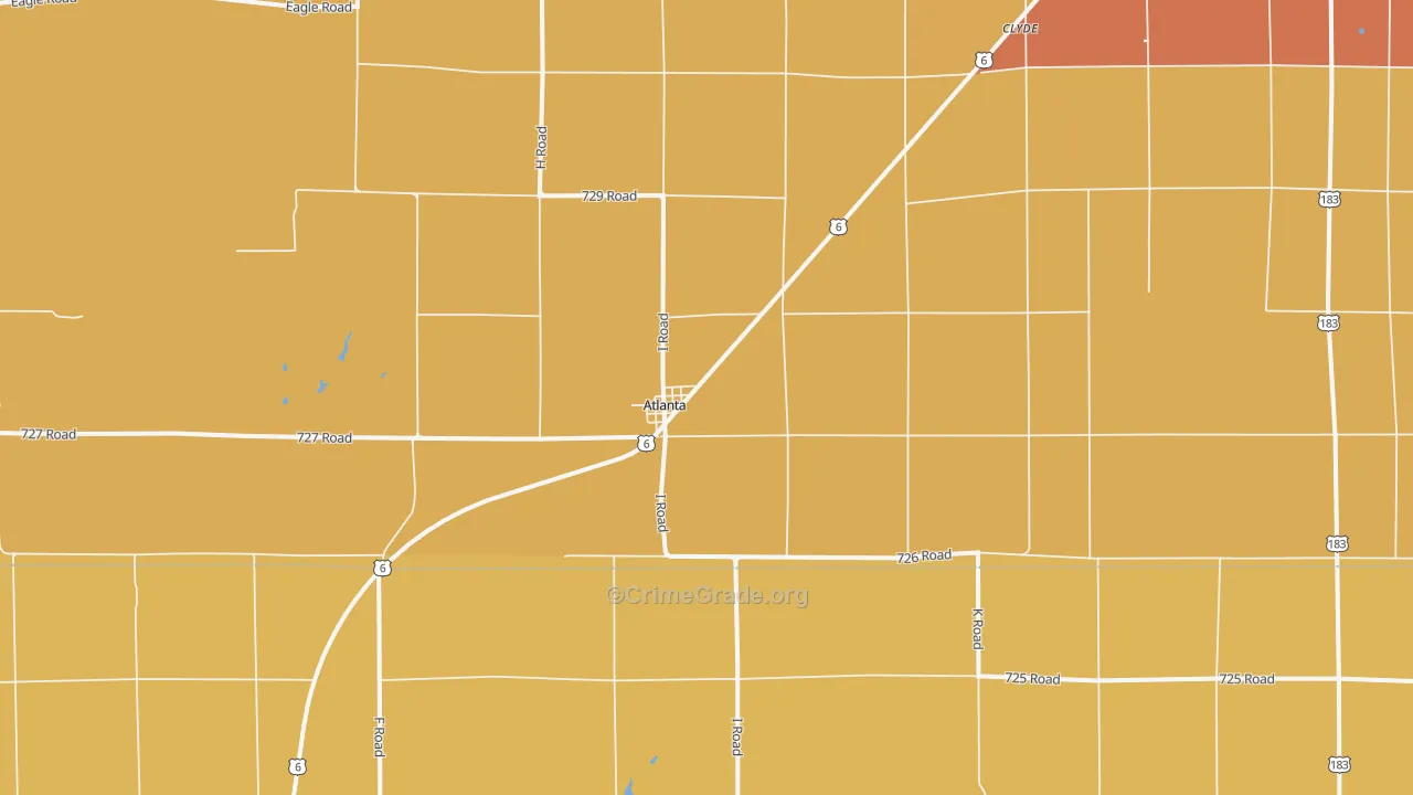 Atlanta, NE Map of Murder Rates