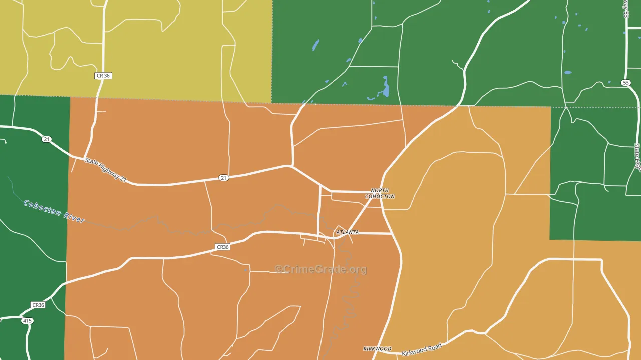 Atlanta, NY Map of Murder Rates