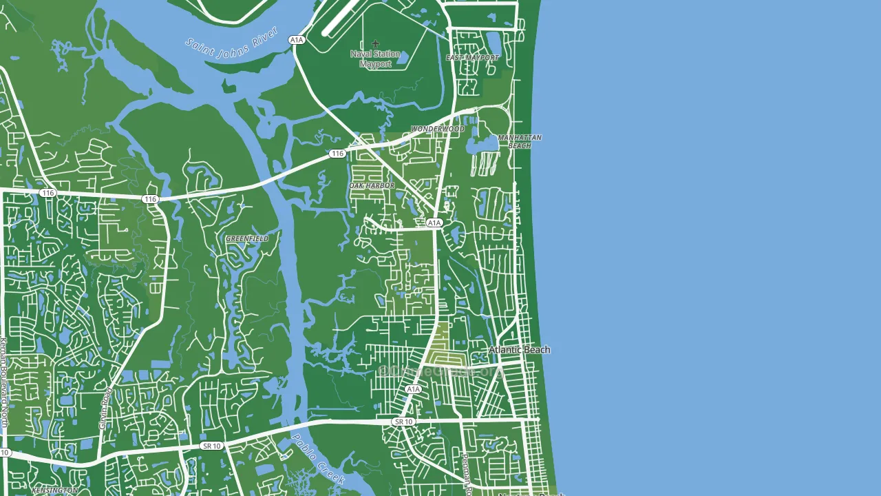 Atlantic Beach, FL Map of Murder Rates