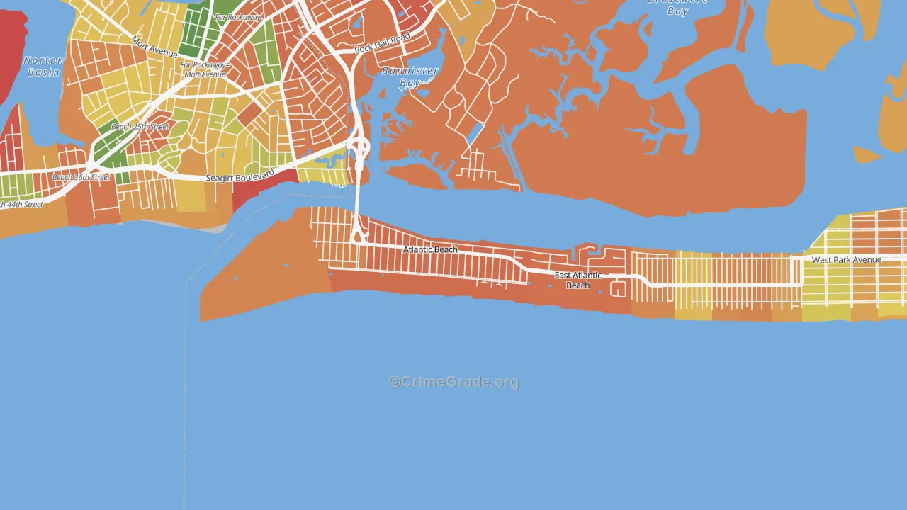 Atlantic Beach, NY Map of Murder Rates