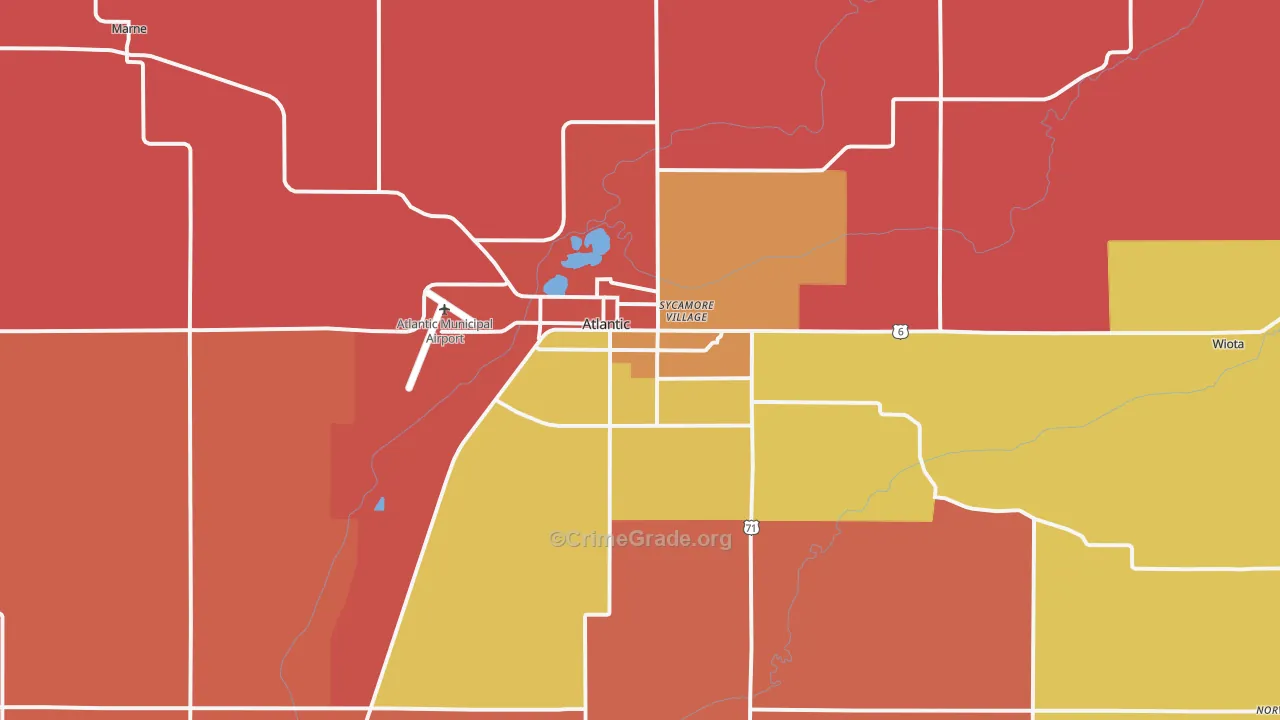 Atlantic, IA Map of Murder Rates