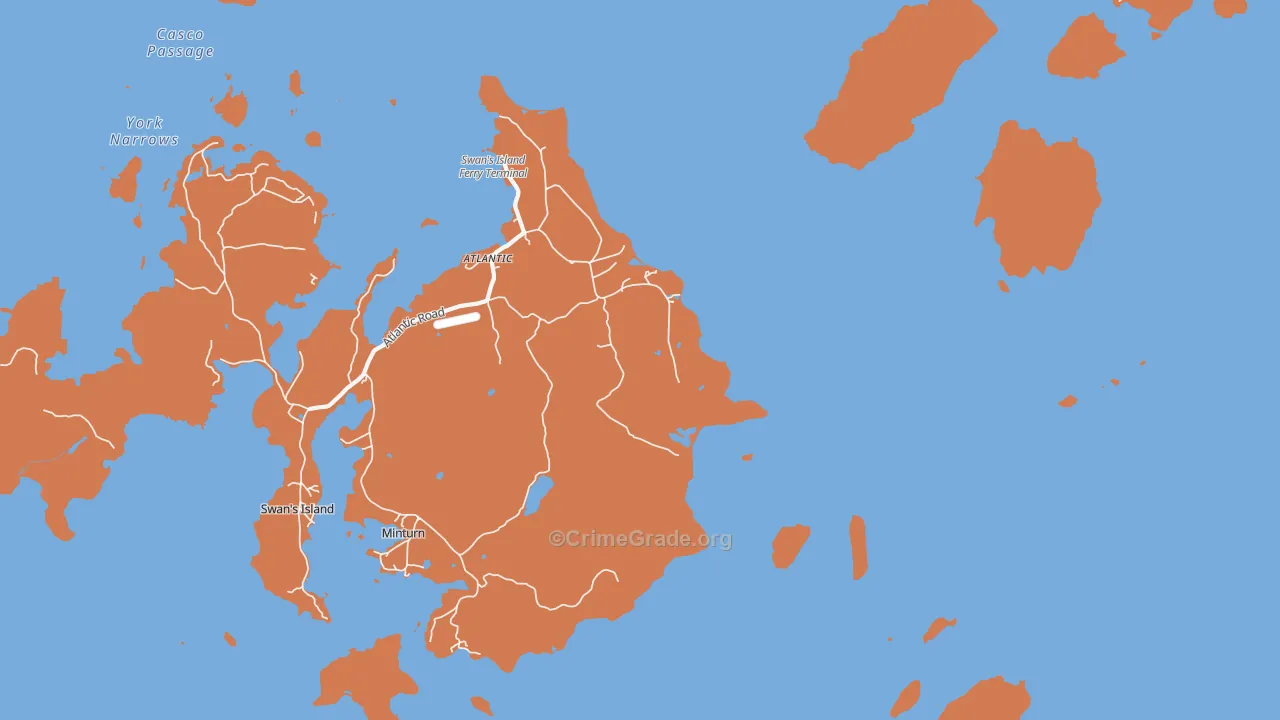 Atlantic, ME Map of Murder Rates