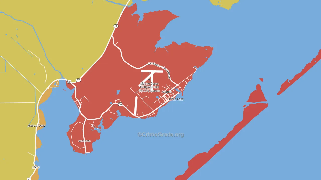 Atlantic, NC Map of Murder Rates