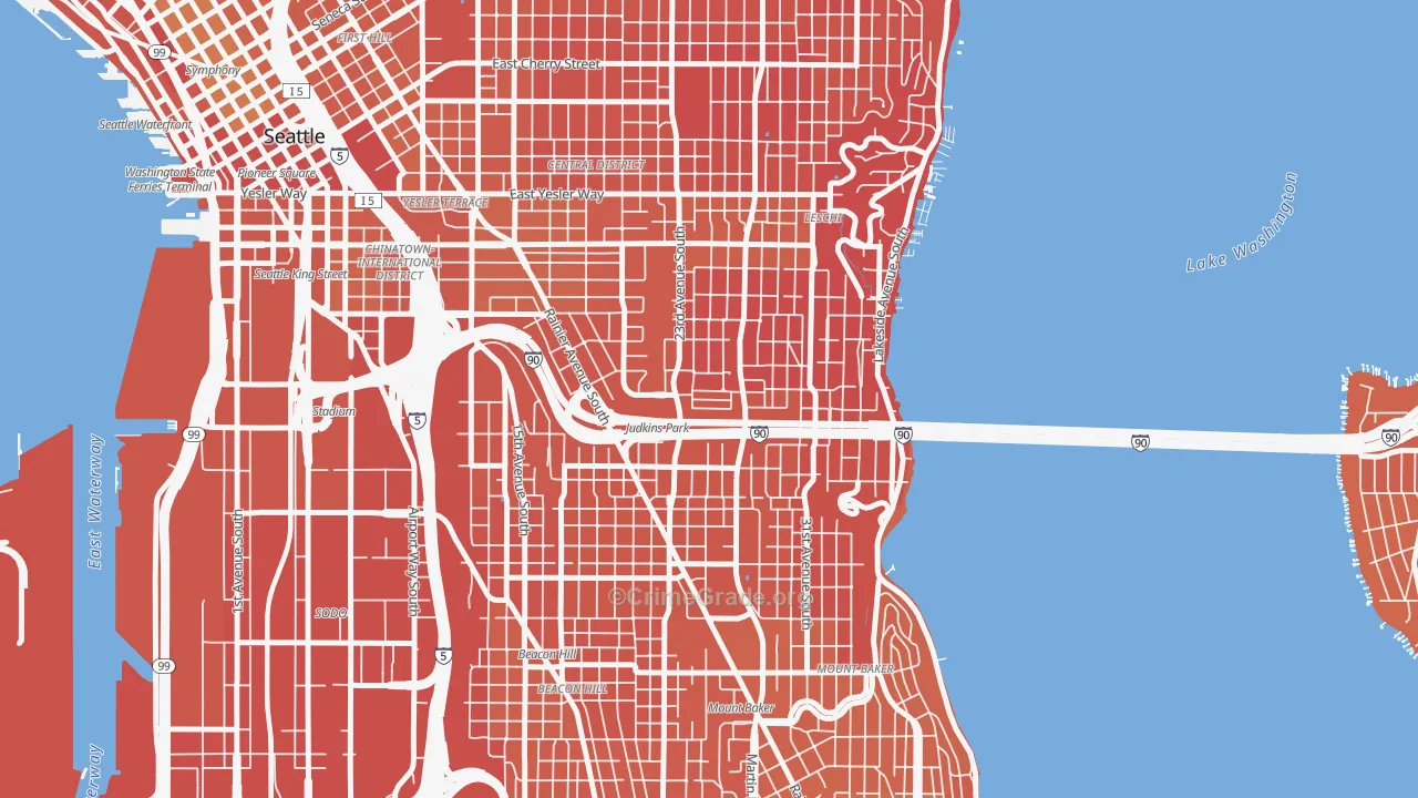 Atlantic, Seattle, WA Map of Murder Rates