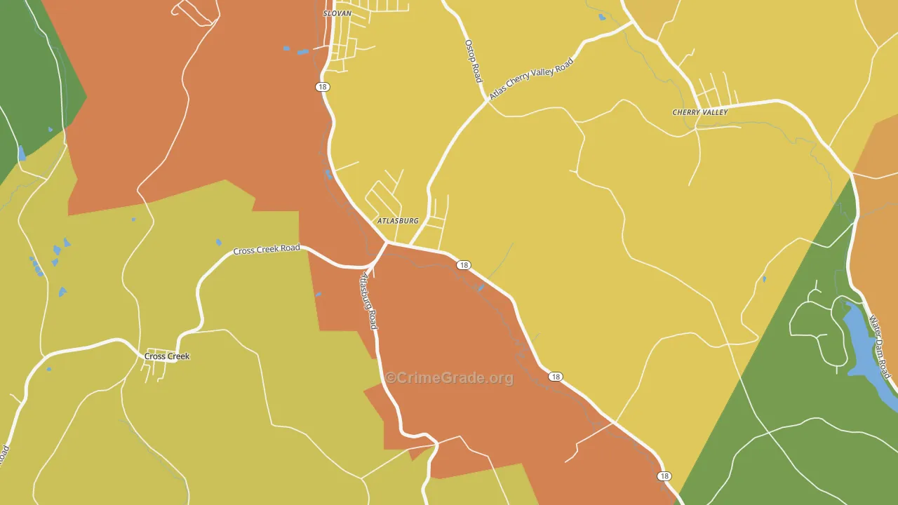 Atlasburg, PA Map of Murder Rates