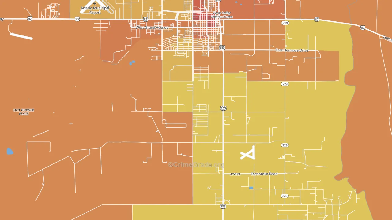 Atoka, NM Map of Murder Rates