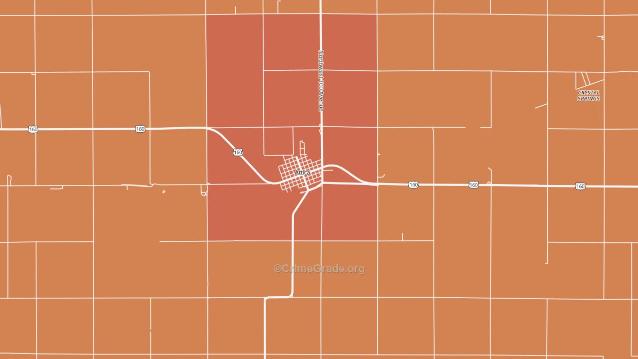 Attica, KS Map of Murder Rates