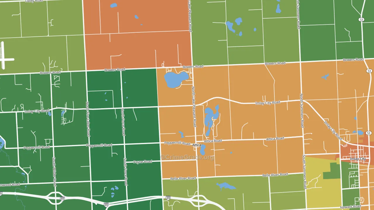Attica, MI Map of Murder Rates