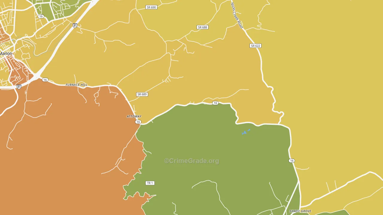 Attoway, VA Map of Murder Rates