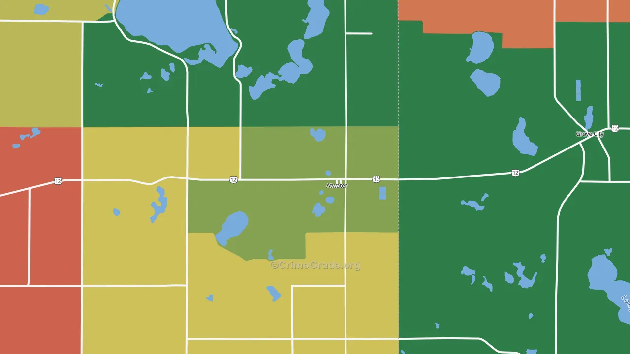 Atwater, MN Map of Murder Rates