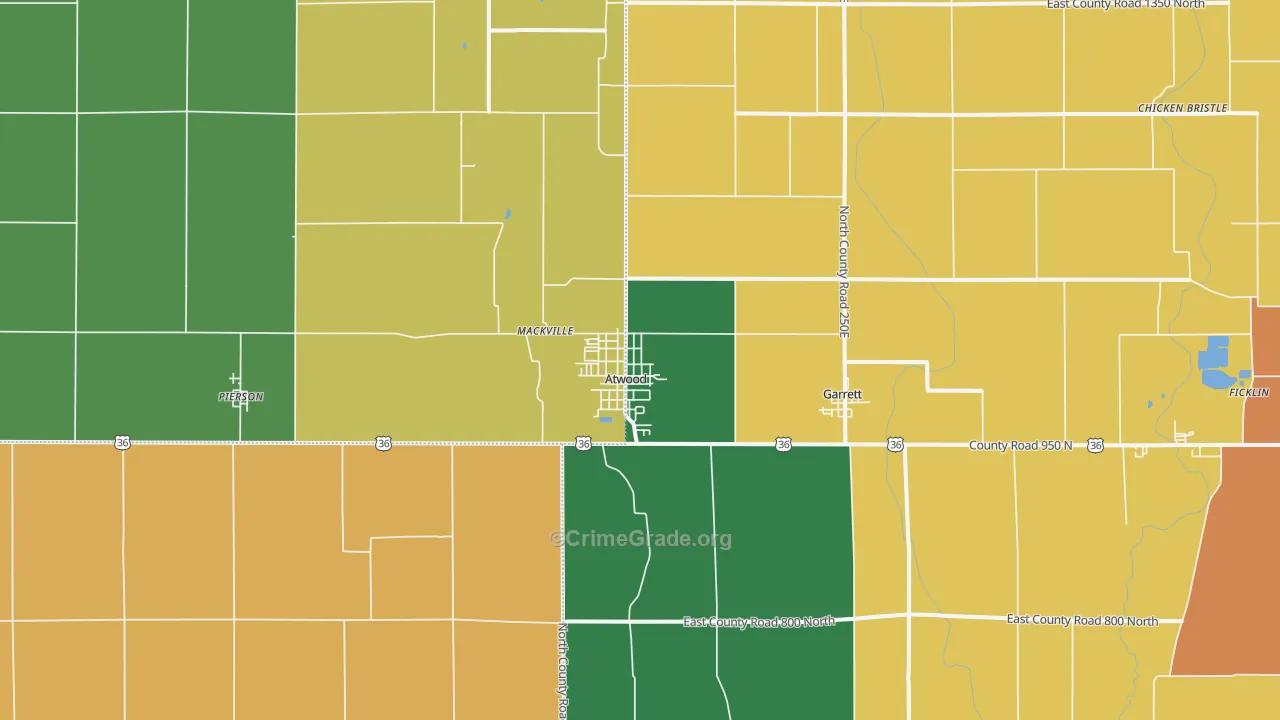 Atwood, IL Map of Murder Rates