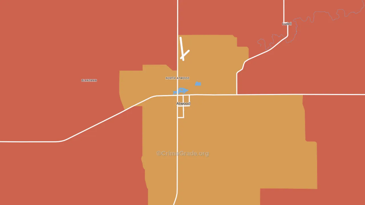 Atwood, KS Map of Murder Rates