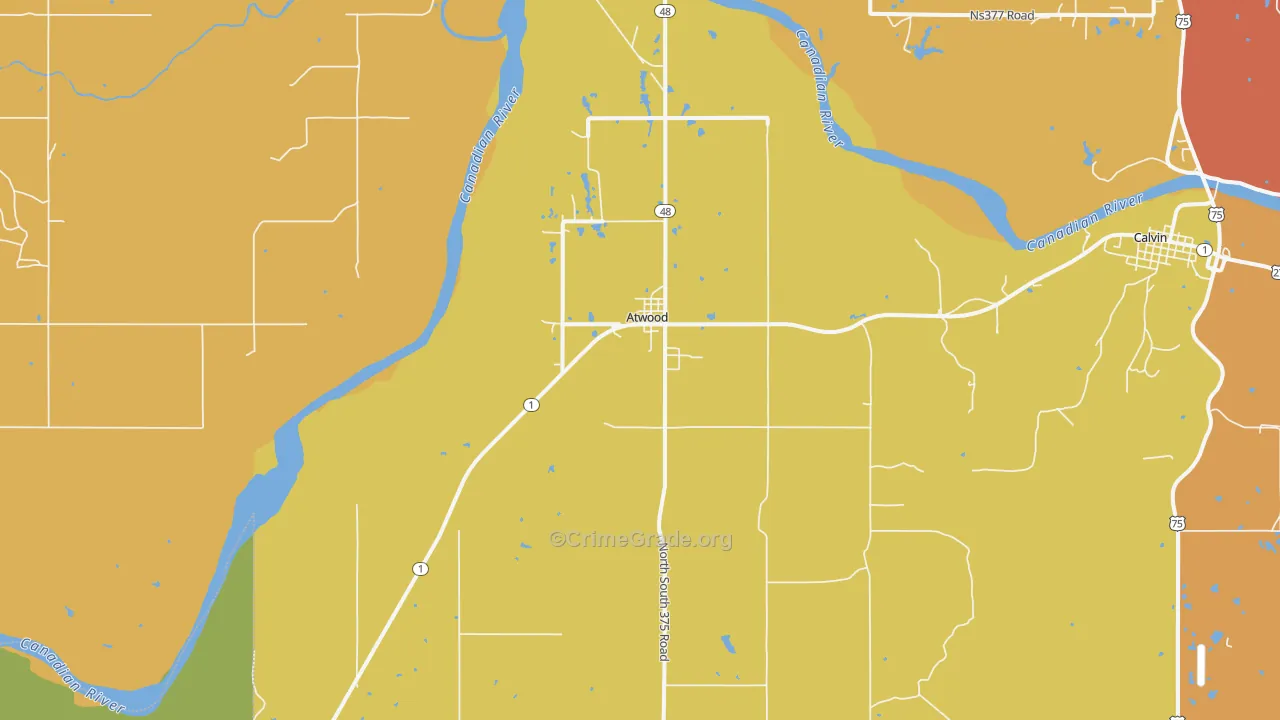 Atwood, OK Map of Murder Rates