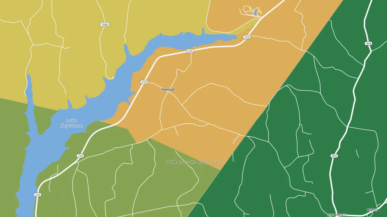 Atwood, PA Map of Murder Rates