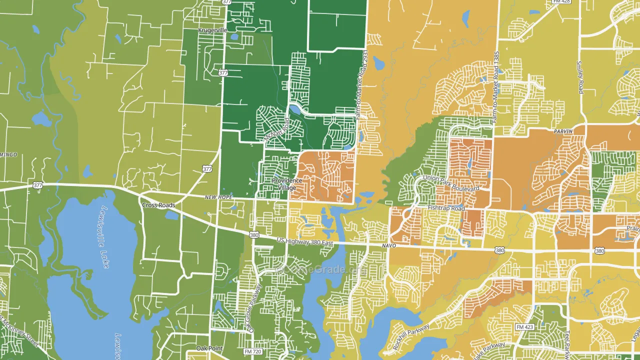 Aubrey, TX Map of Murder Rates