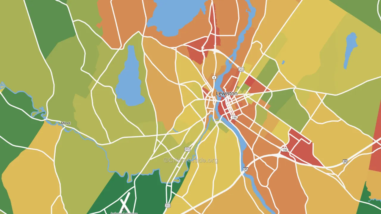 Auburn, ME Map of Murder Rates