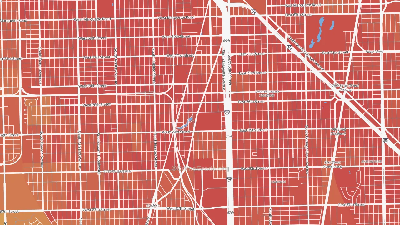 Auburn Park, Chicago, IL Map of Murder Rates