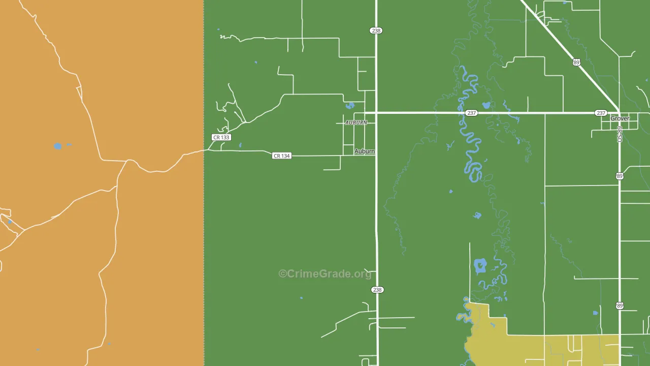 Auburn, WY Map of Murder Rates