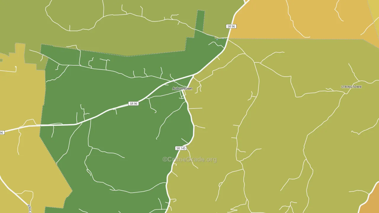 Auburntown, TN Map of Murder Rates