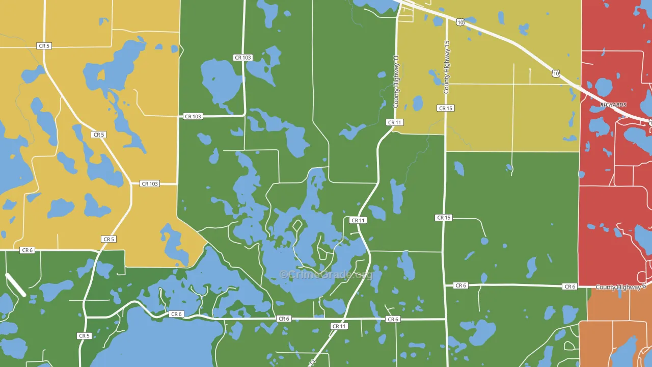 Audubon, MN Map of Murder Rates