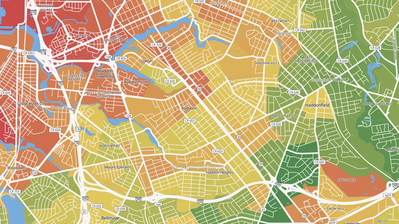 Audubon, NJ Map of Murder Rates