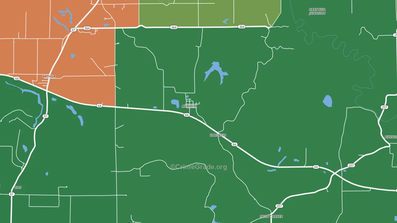 Augusta, IN Map of Murder Rates