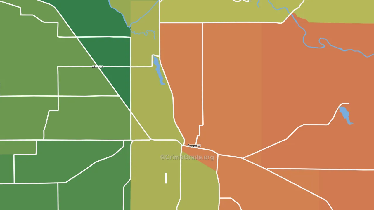 Augusta, WI Map of Murder Rates