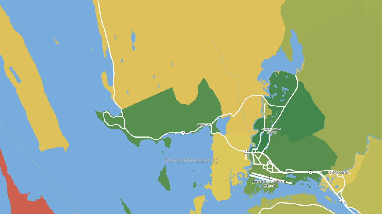 Auke Bay, AK Map of Murder Rates