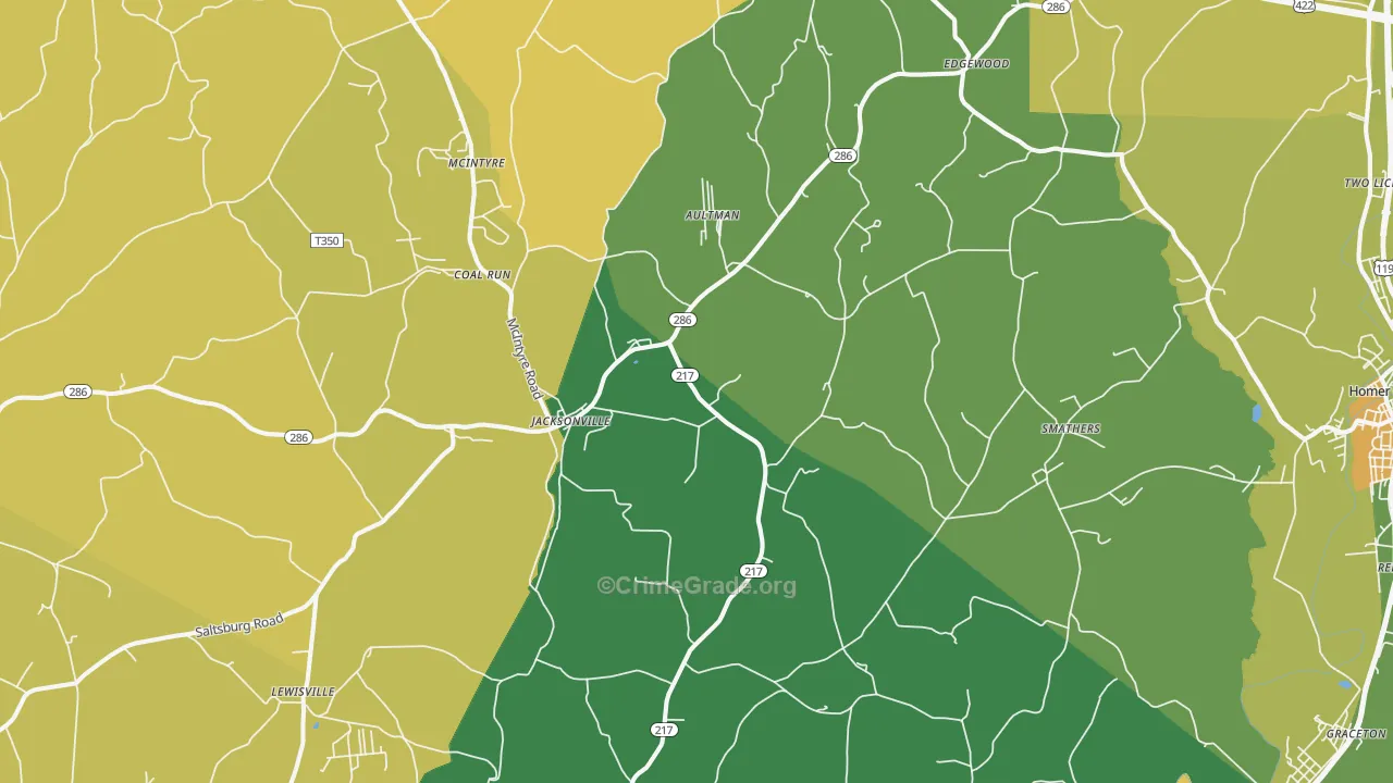 Aultman, PA Map of Murder Rates